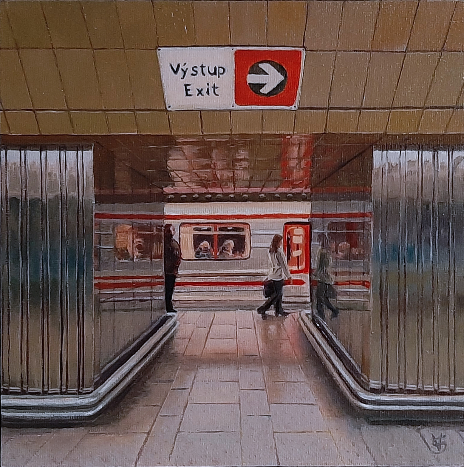 Varga Sandor painter, 2023, Metro Praha, oil painting